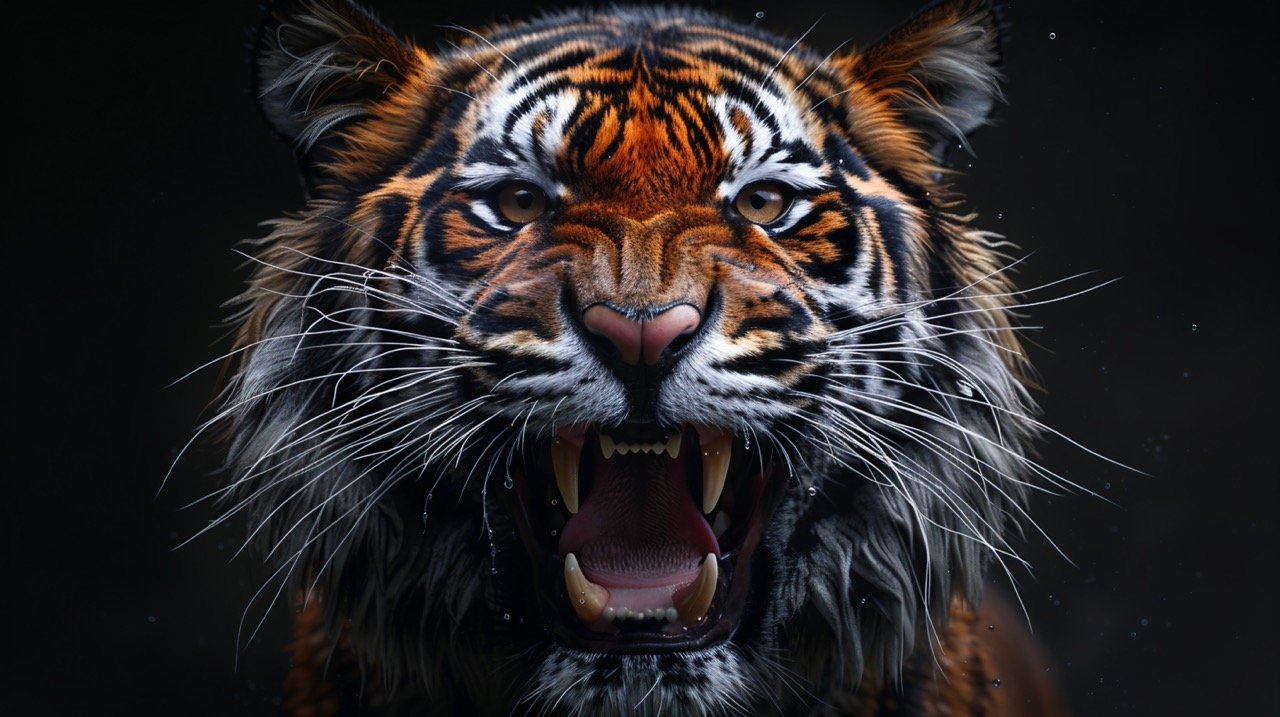 Intense Tiger Snarl Premium Stock Photo