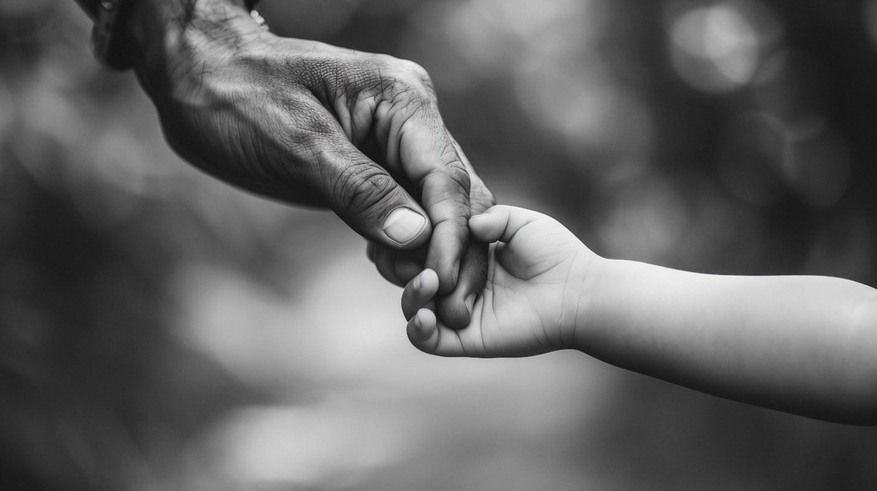 Parent and Child Hands Together – Family Photography Stock Photo