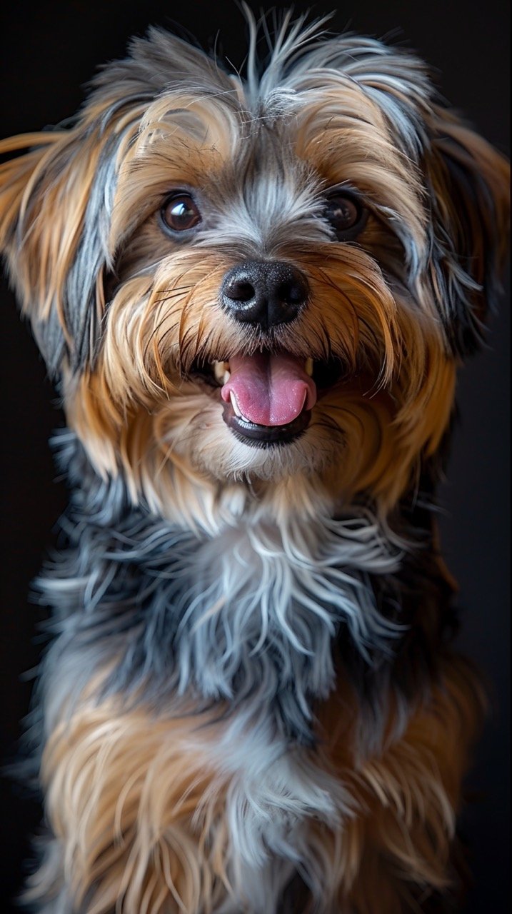 Playful Lhasa Apso Captivating Stock Image of Studio Portrait, Tongue Out