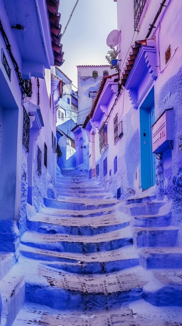 Street Scene in Chefchaouen, Morocco – Stock Photo of the Iconic Blue City