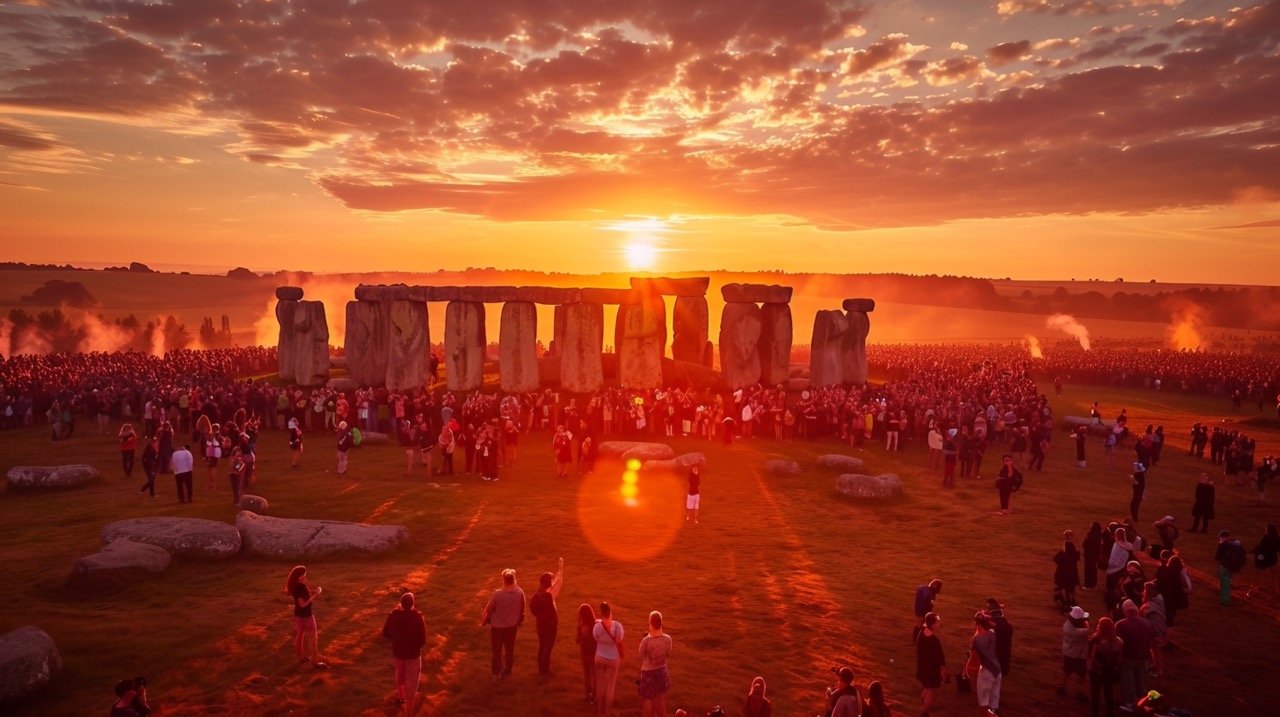 Summer Solstice Celebration at Stonehenge – Stock Photo of Longest Day Event