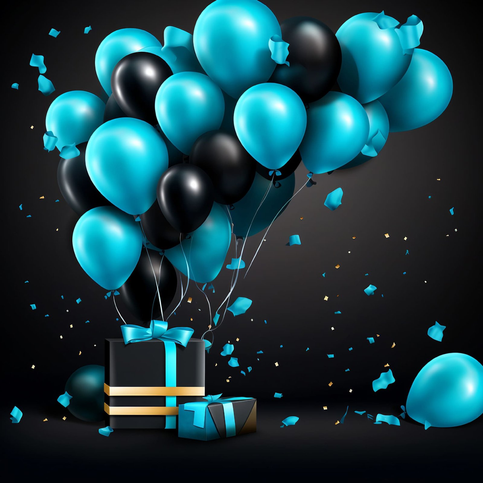 The stock illustration showcases a Black Friday Big Sale Banner on a black and blue web background, complete with balloons and confetti