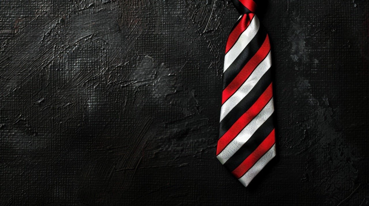 Tie Fashion Dad’s Necktie in Black-White-Red – Menswear Image