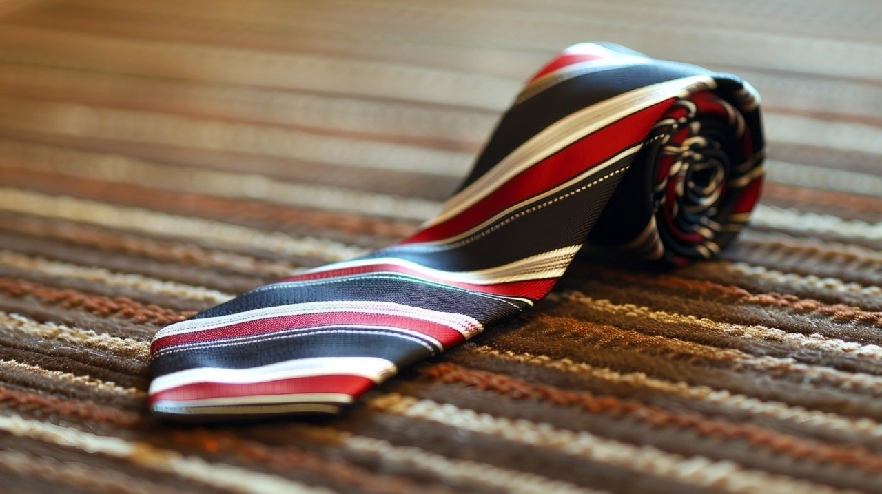 Vintage Necktie in Black-White-Red – Fashion Celebration Stock Image