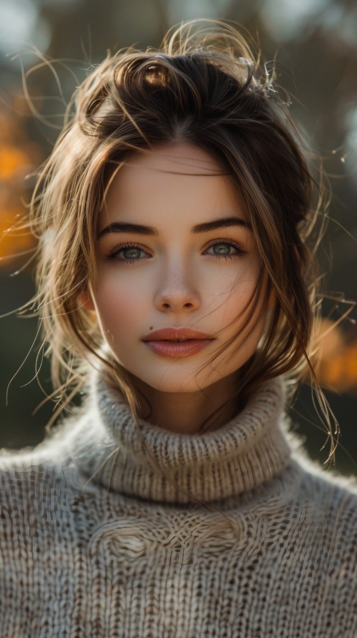 Young Beautiful Woman Posing for Photo – Stock Photo of Radiant Female Model in Studio Setting