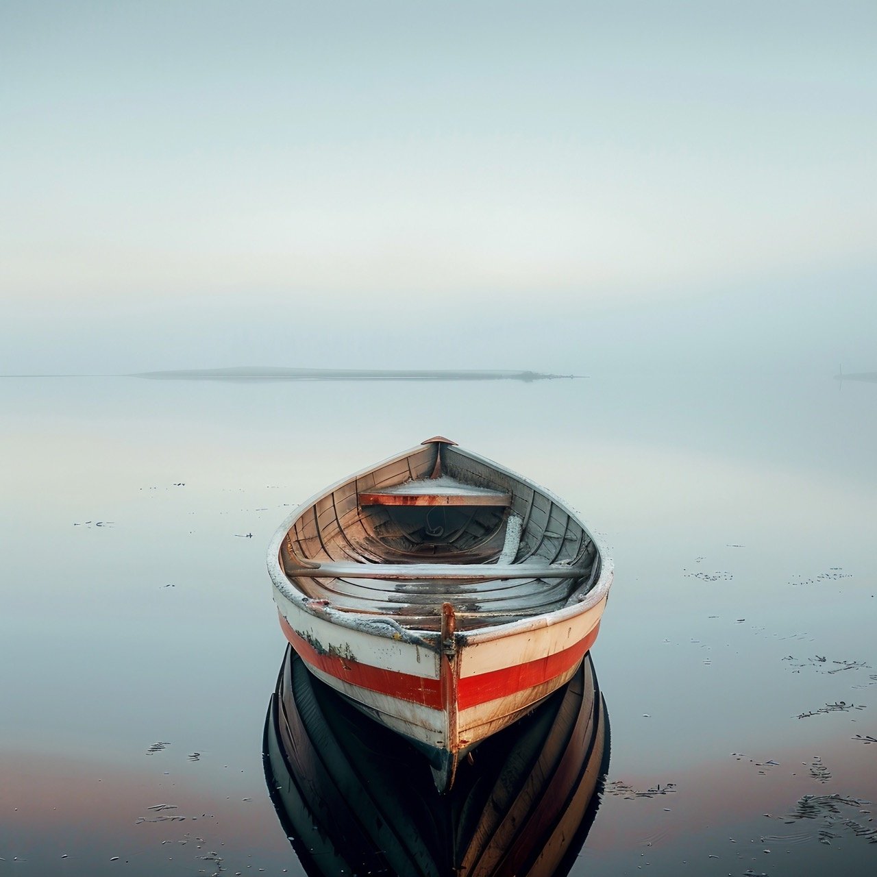 Boat Floating on Water – Finland, Scandinavian Morning Mood, Ocean, River Photography