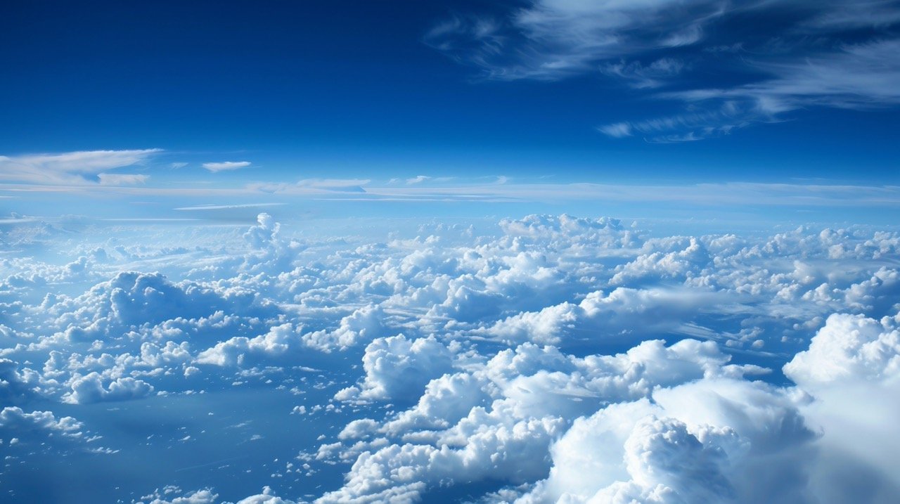 Breathtaking Above-Cloud Photo of Blue Skies | HQ Nature and Landscape Wallpapers for Zoom