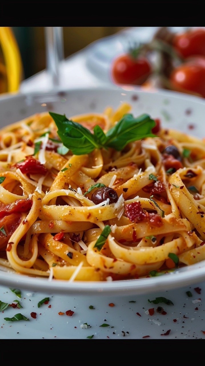 Close-Up Focus on Pasta Dish Served on White Plate for Culinary Photography