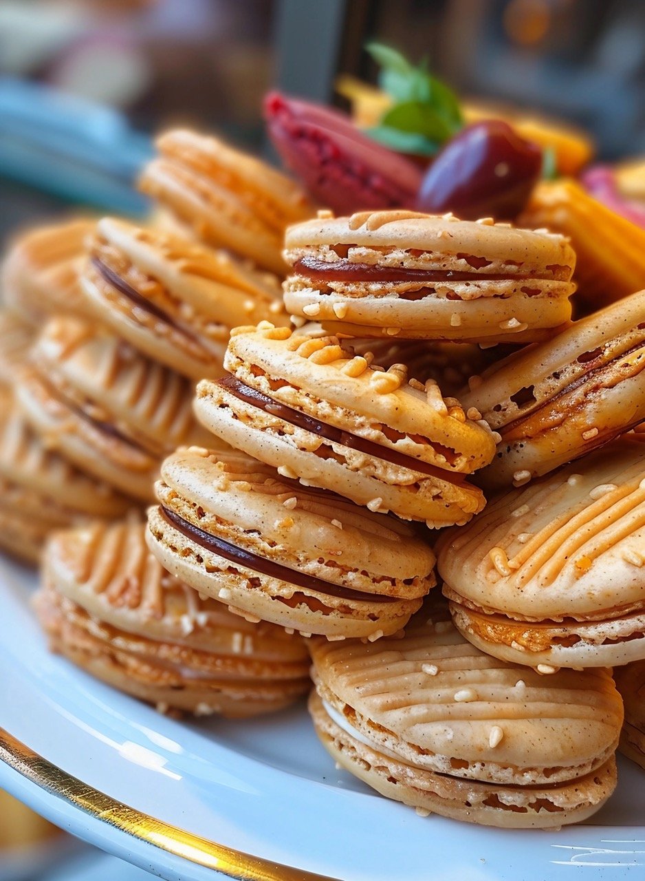 Close-Up Photo of Colorful Macaron Detailed Shot of French Pastry in Vibrant Display