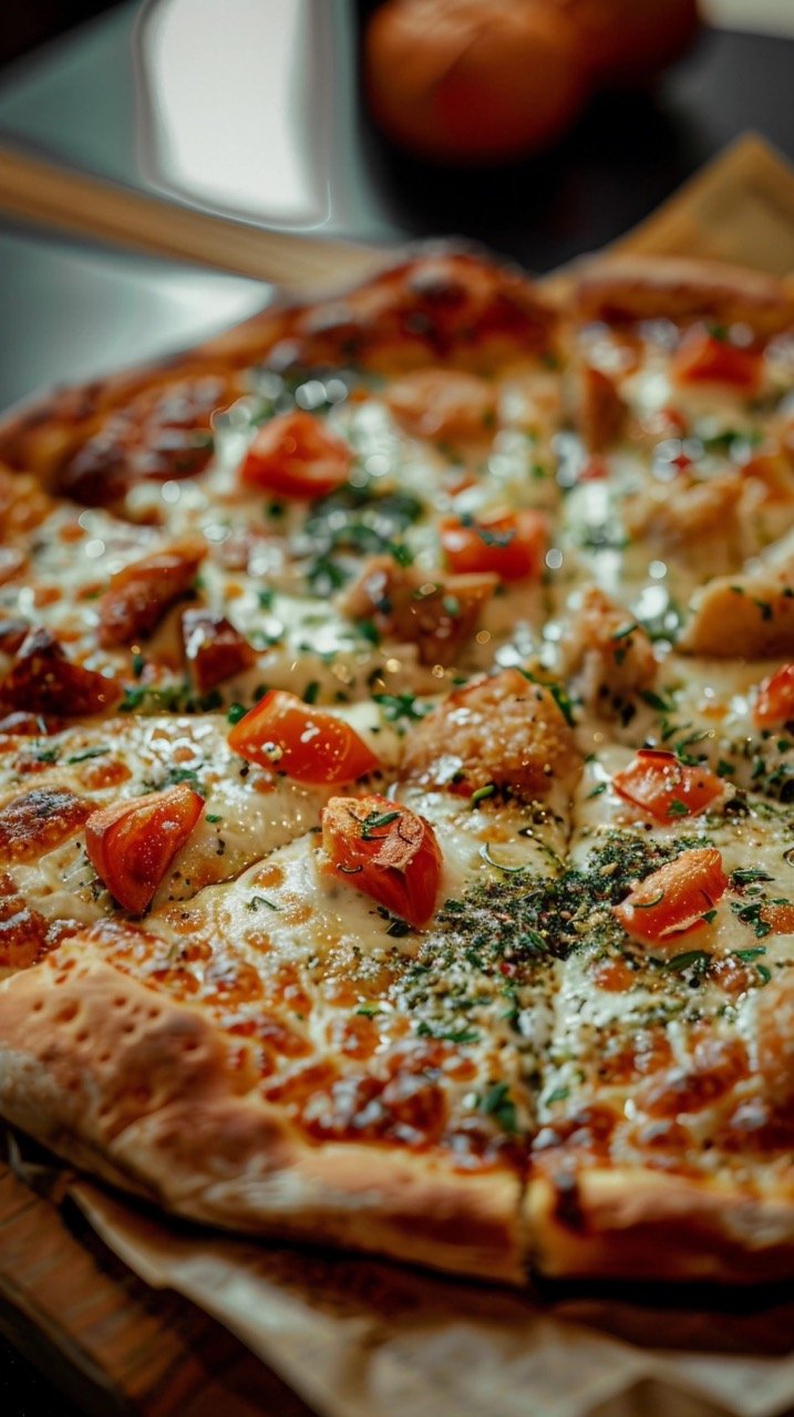 Close-Up of Delicious Italian Pizza Detailed Shot of Traditional Dish with Fresh Ingredients