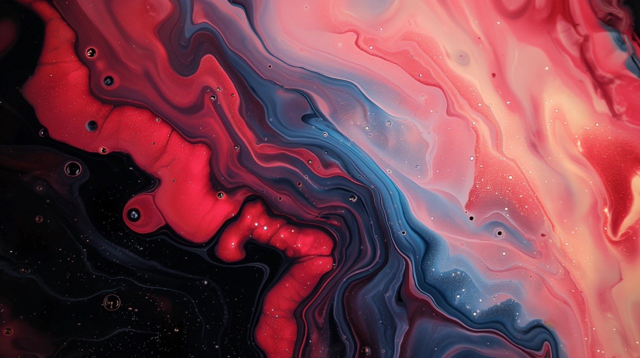 Close-Up of Red and Blue Fluid – HD Abstract Wallpapers, Colorful Textures, and Art Backgrounds