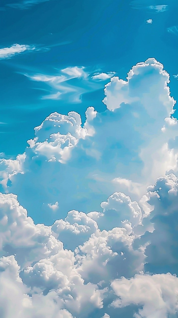 Daytime White Clouds and Blue Sky with HD Sky and Blue Wallpapers