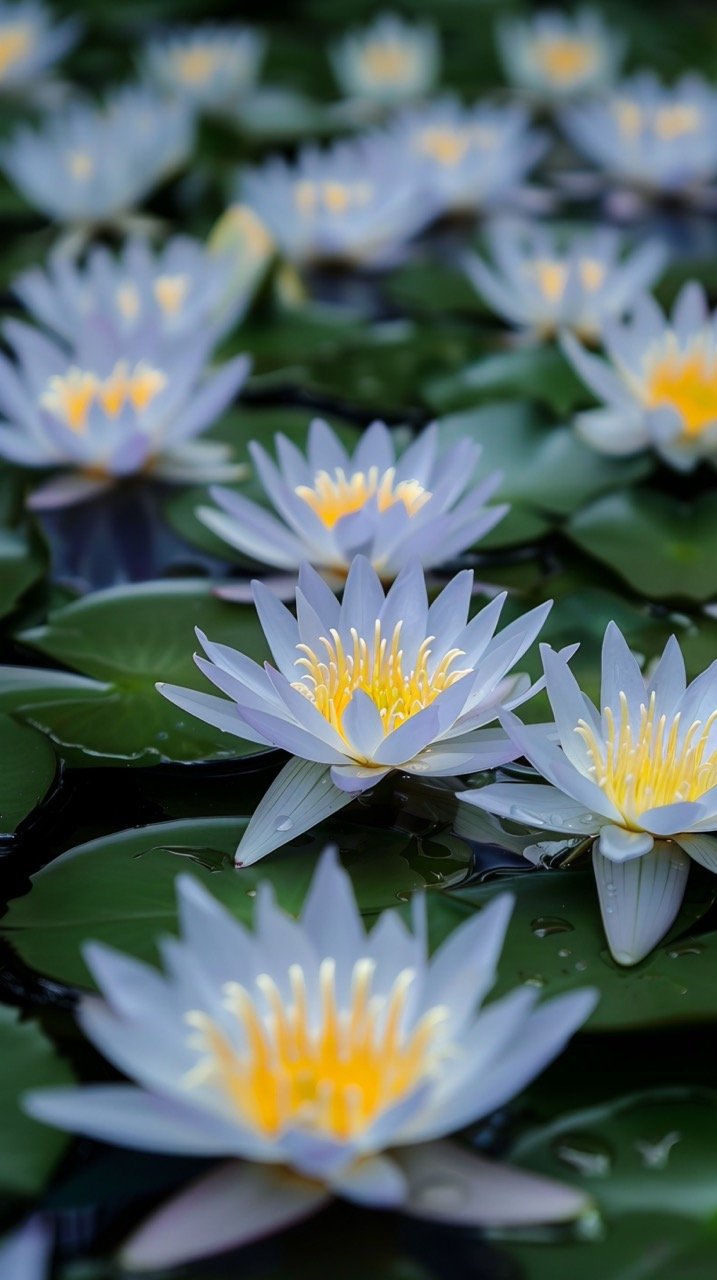 Elegant White and Yellow Flowers – Green Leaves, Aster, Daisy, Lily, and Pond Lily Photography