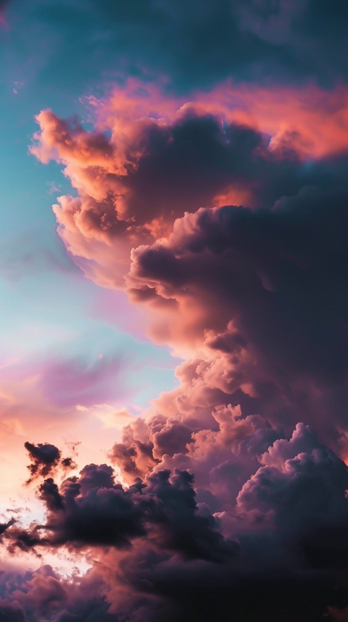 Golden Hour Sky with Clouds | HD Sky Wallpapers and Nature Images with Grey and Pink Clouds