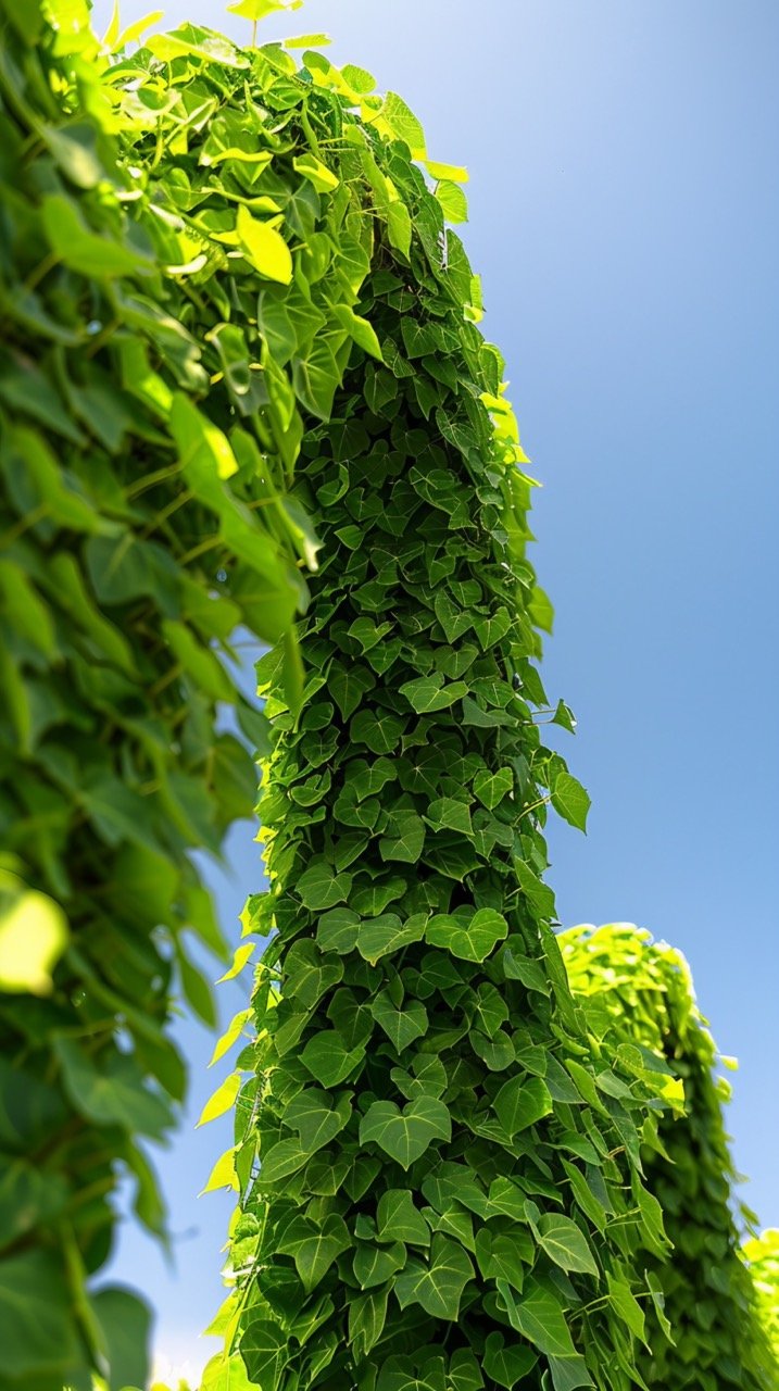 Green Plant with Sky – Nature Ivy, Outdoor Garden Vine, Greenery Photography