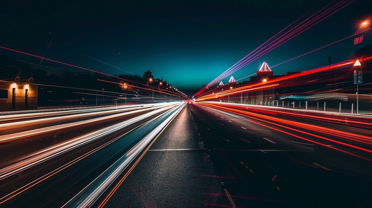 HD Dark Wallpapers of Timelapse Road Photography, Night Long Exposure with Motion Trails