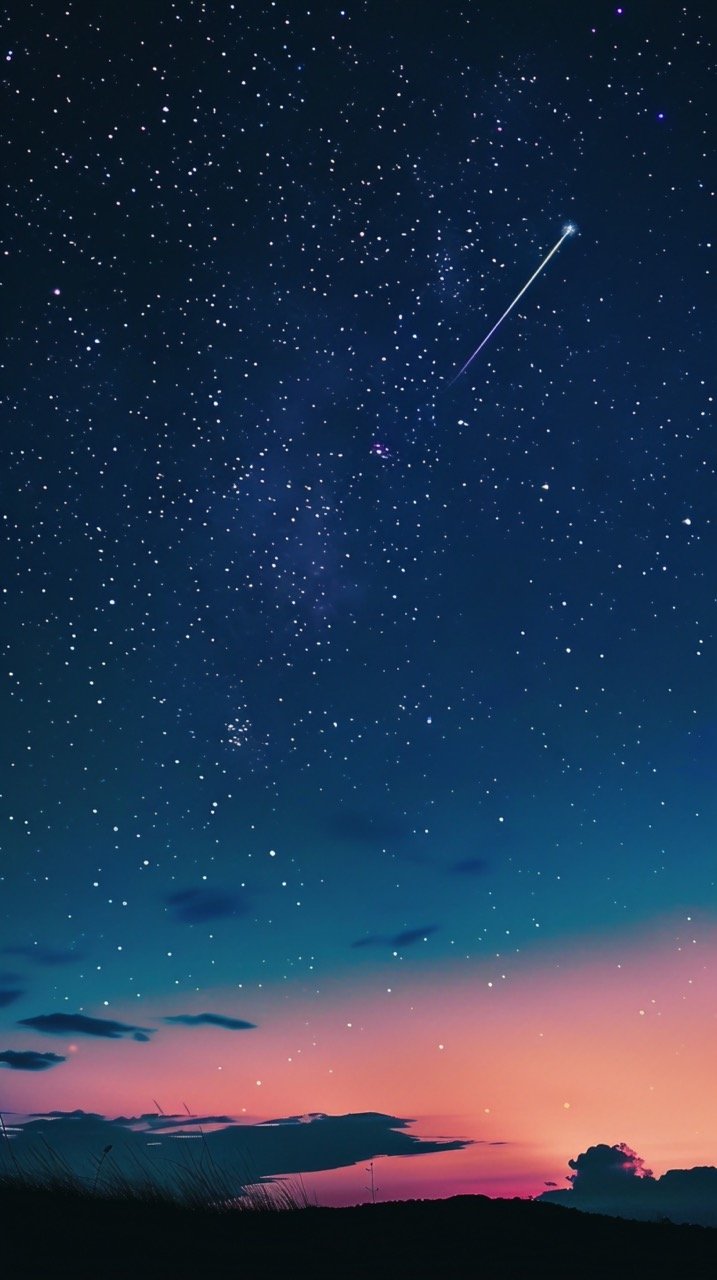 HD Sky Wallpapers of Shooting Star in Night Sky, Nature Images with Galaxy Backgrounds