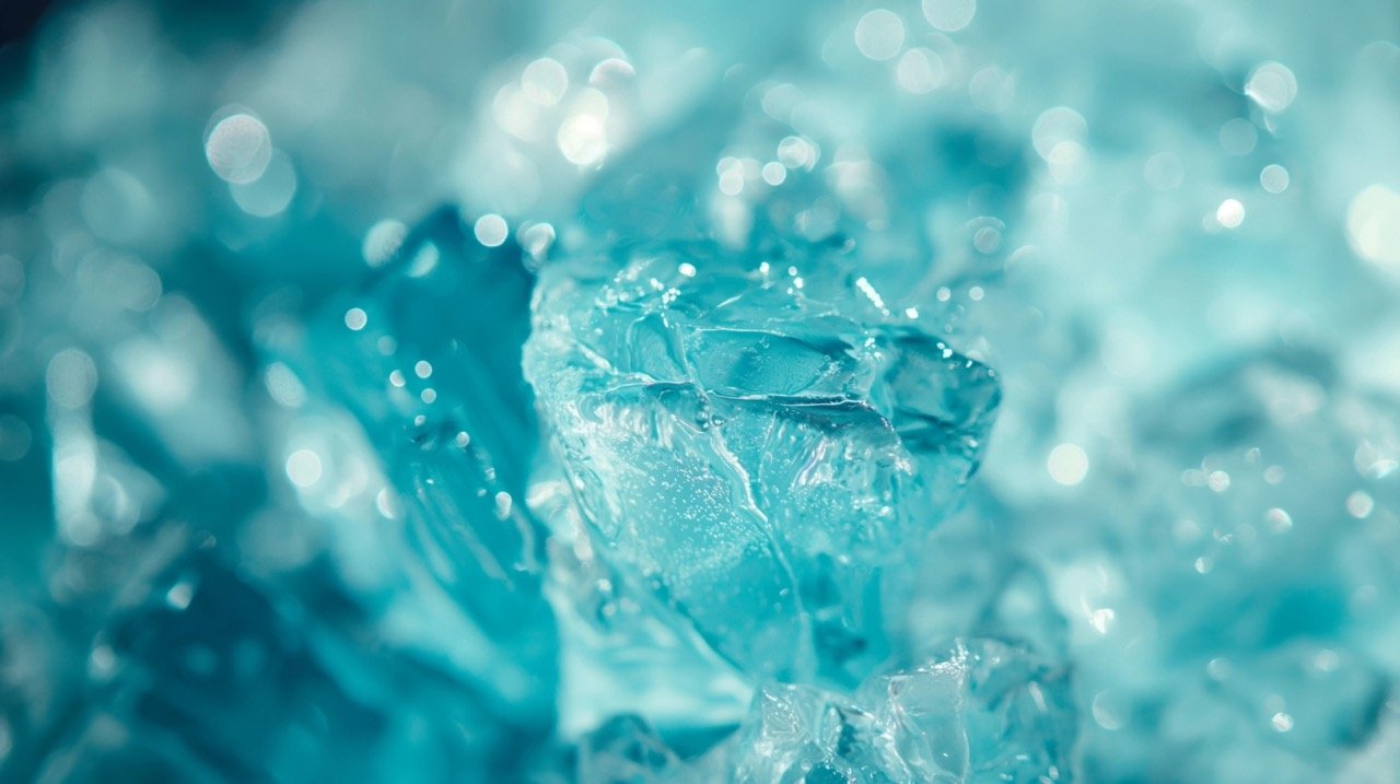 Ice Cubes on Table – HD Blue, Turquoise, and Teal Wallpapers with Crystal Texture Backgrounds