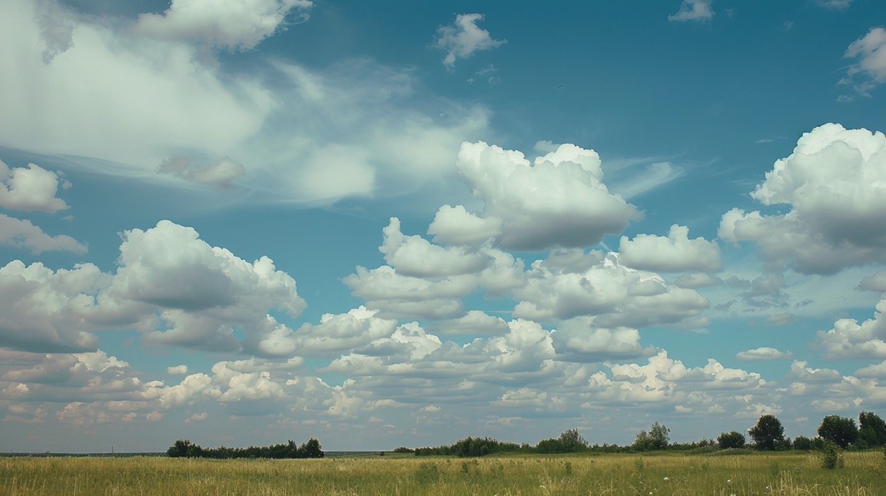 Melitopol Ukraine Minimalist Cloudy Sky and Tree Field HD Nature Images