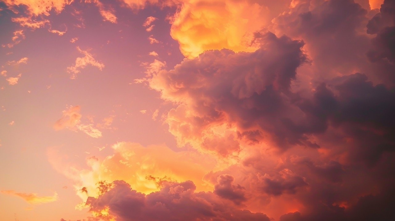 Nature Images Golden Hour Cumulus Clouds and HD Sky Wallpapers with Pink Backgrounds