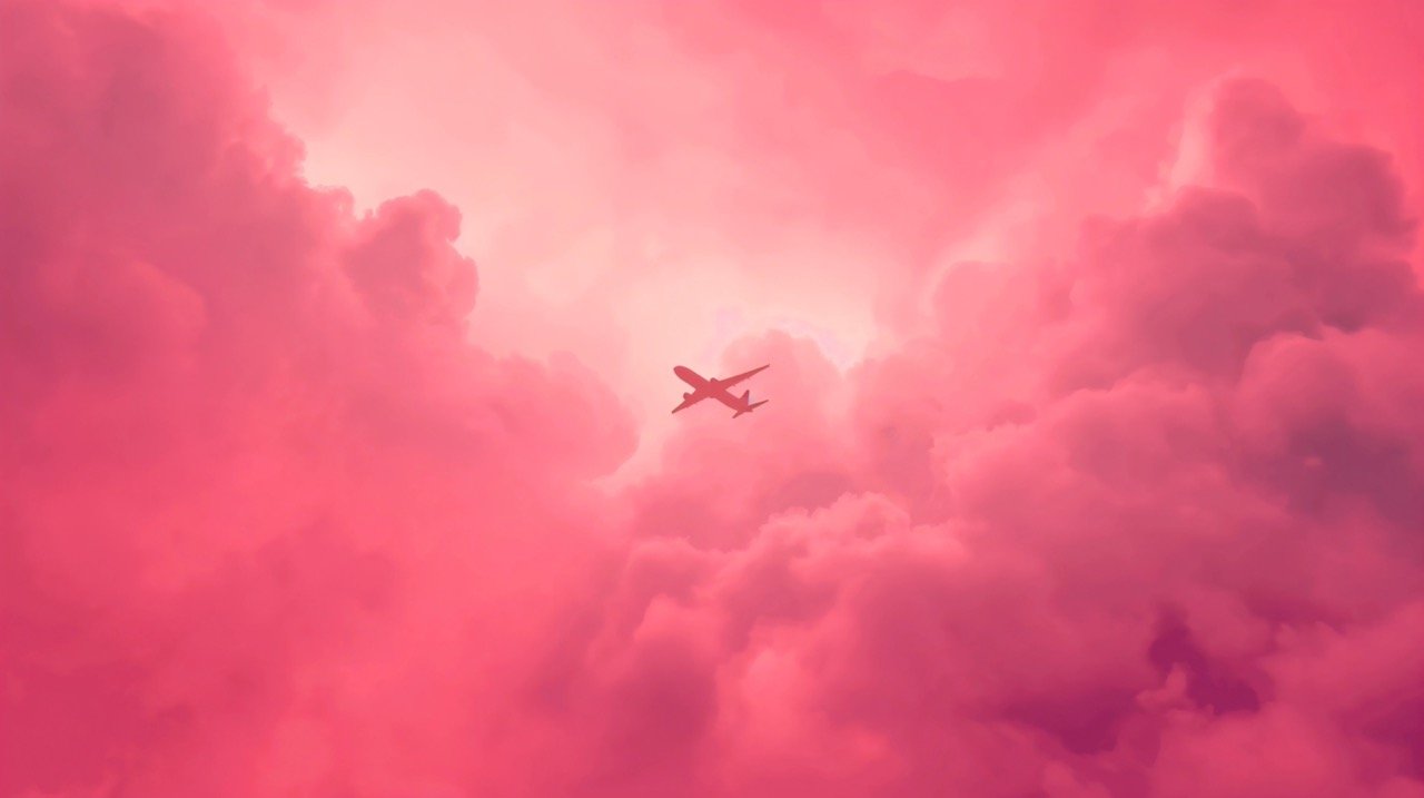 Plane in Pink Sky – HD Wallpapers, Abstract Textures, and Colorful Backgrounds for Sky Images