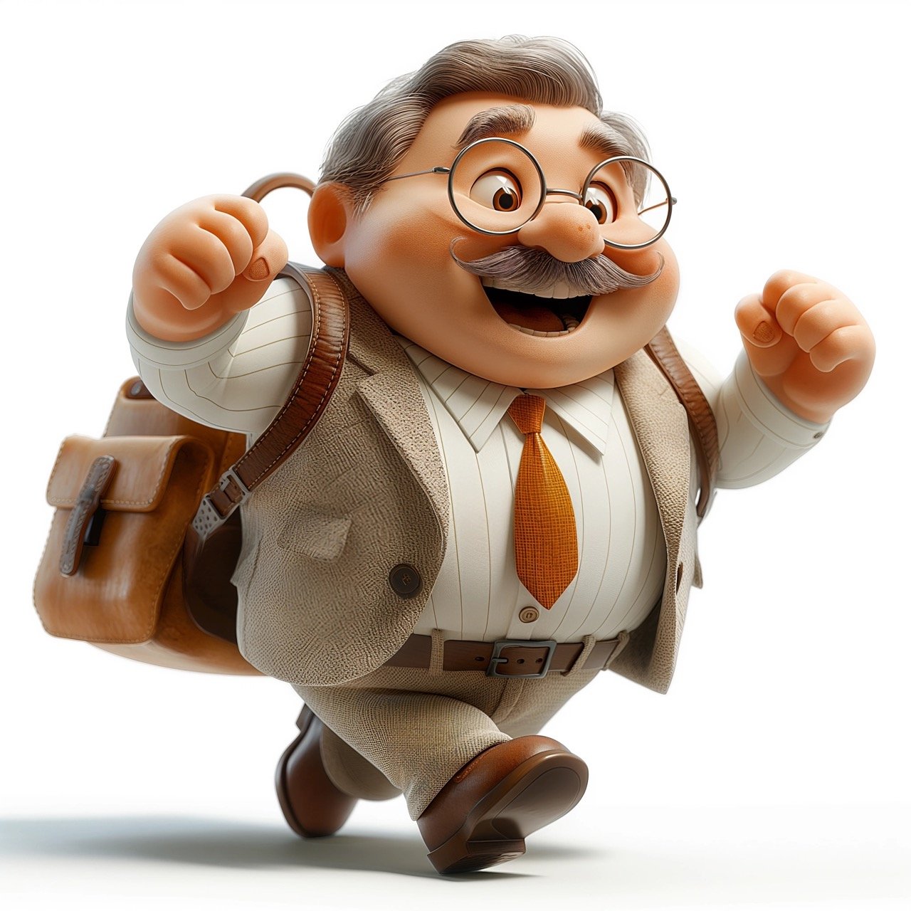 Professional 3D Cartoon Businessman Get to Work – Stock Photo Featuring Adult Business Person