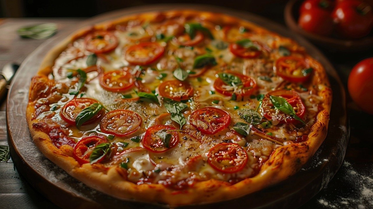 Red Pepper and Cheese Pizza Slice