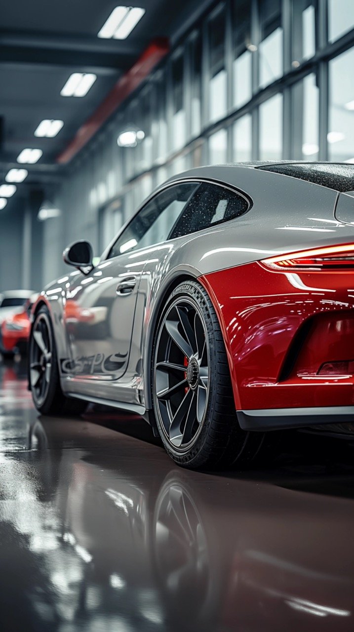 Red and Black Porsche 911 Parked in Room – High-Quality Automotive Images and Wheel Vehicle