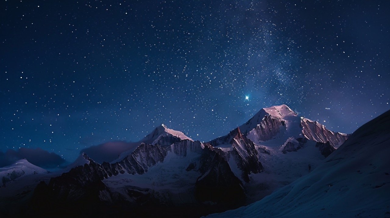 Snow Mountains Under Night Sky HD Sky Wallpapers, Star Images in Les Houches, France