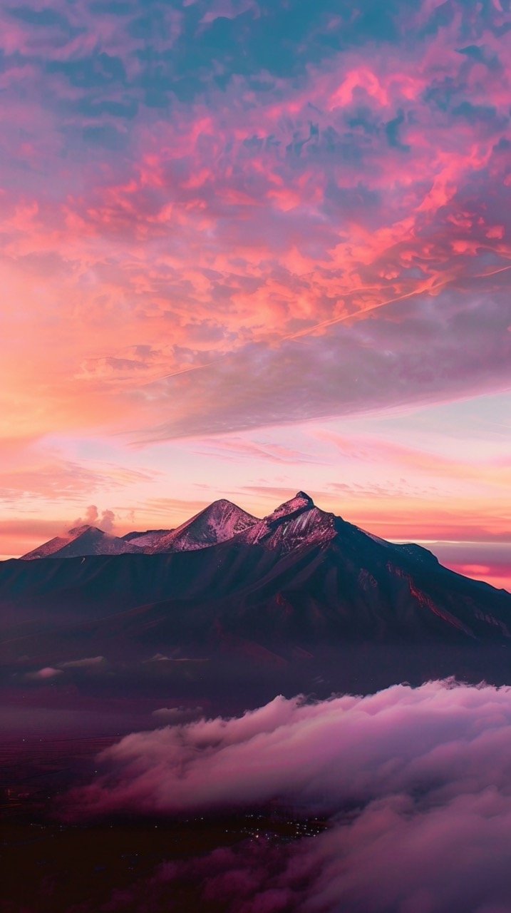 Stunning Mountain Under Clouds at Golden Hour | HD Sky, Cloud, and Landscape Images