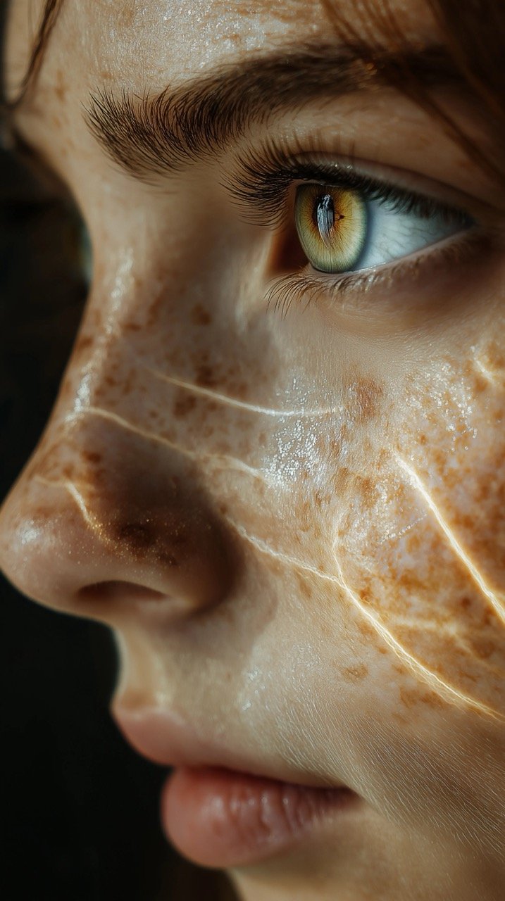 Close-Up of Woman’s Face, Reflection on Brown Background, HD Water Wallpapers, Cat and Animal Photography