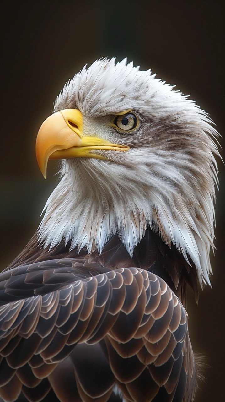 Detailed Close-Up of Bald Eagle Animal and Bird Images, Warwick Castle, UK Falconry, Bird of Prey