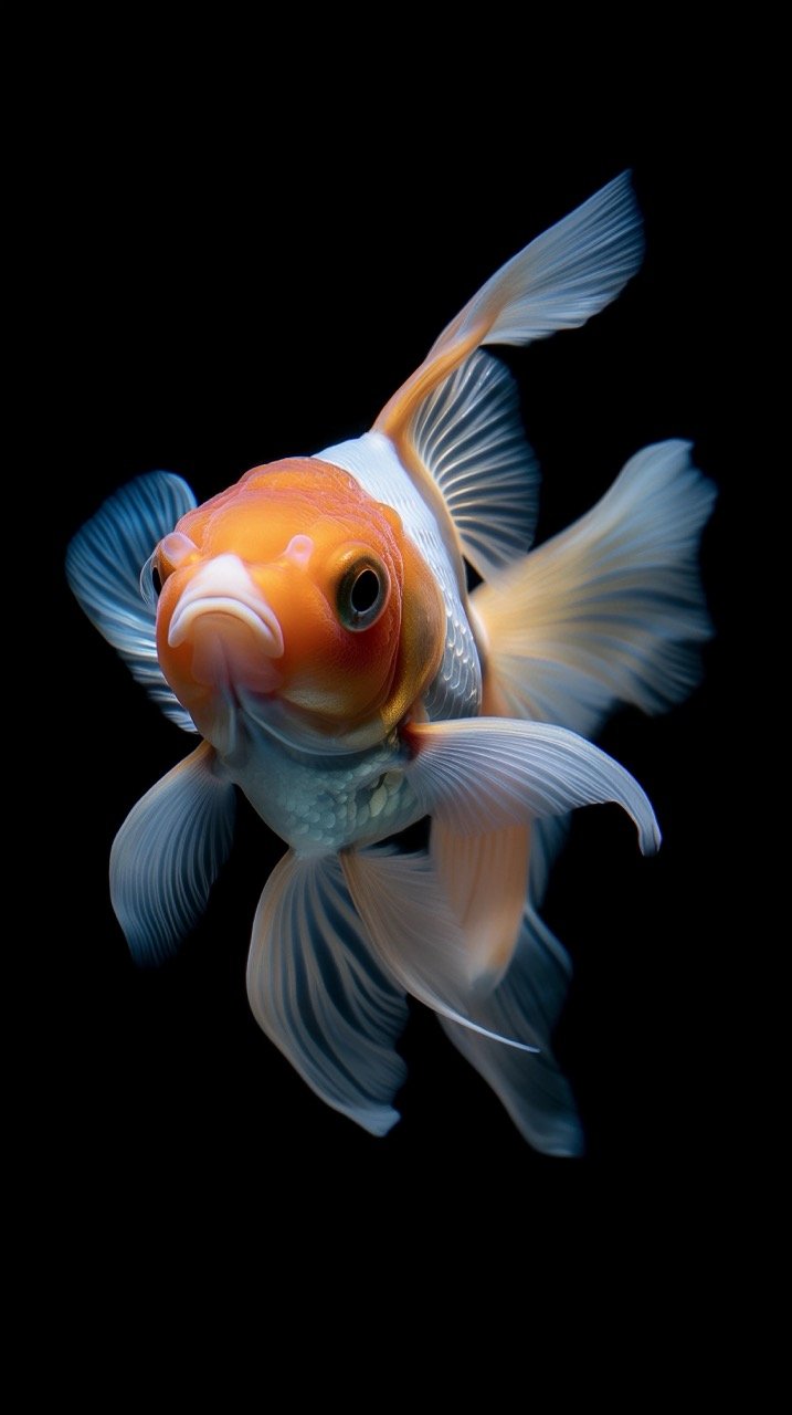 Goldfish in White and Gold High-Resolution Underwater Fish Photos, Marine Creatures, and Nature Images