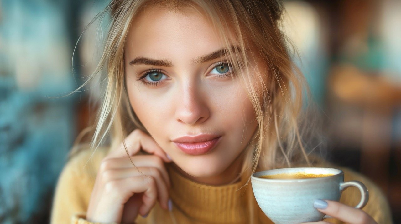 Hot Coffee in Cafe – Stunning Stock Photo of Women Drinking Coffee and Tea