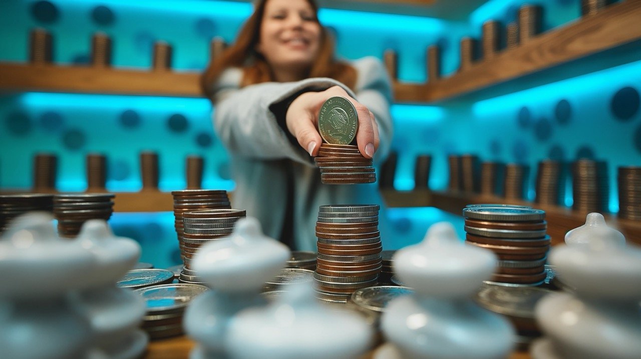 Person Stacking Coins on a Table, Ideal for Financial Planning and Budget Management Images