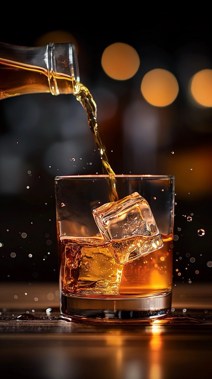 Pouring Whiskey into Glass – Premium Still Life Stock Photo of Alcoholic Drink at Bar