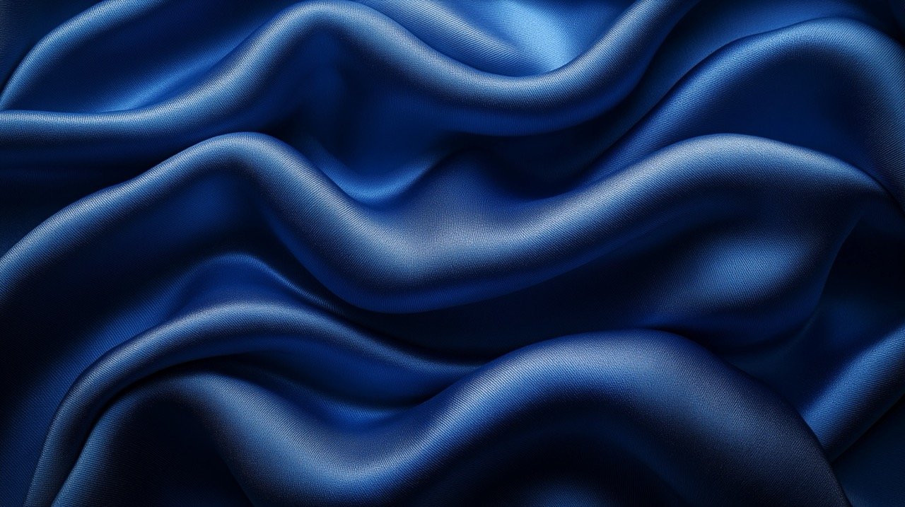 Elegant navy blue abstract background with dark silk satin texture, ideal for sophisticated and textured design elements.