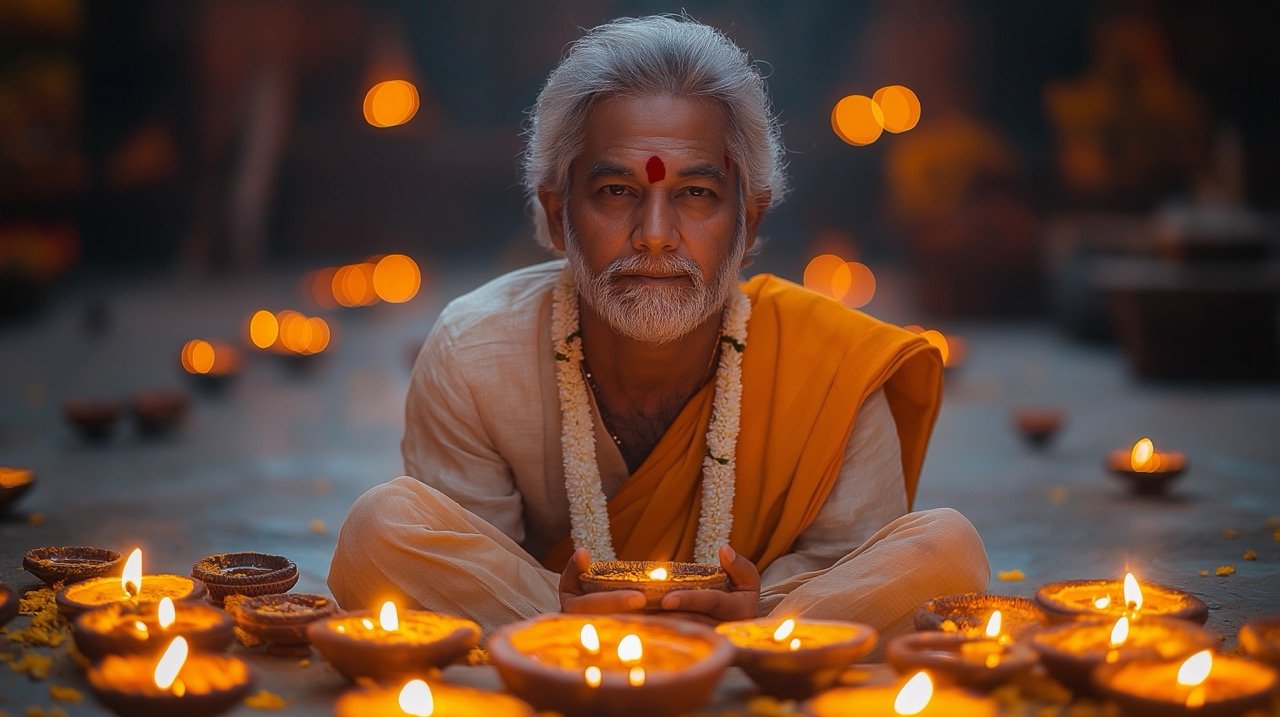 Family Celebrating Diwali Together A Joyous Cultural Tradition in India with Father and Loved Ones