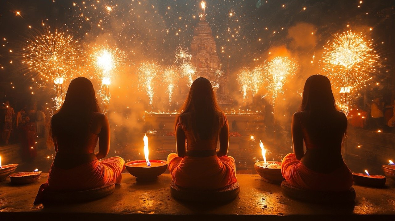 Festival of Lights – Diwali Fireworks Display in Pune, India, Celebrating Indian Culture on October 17