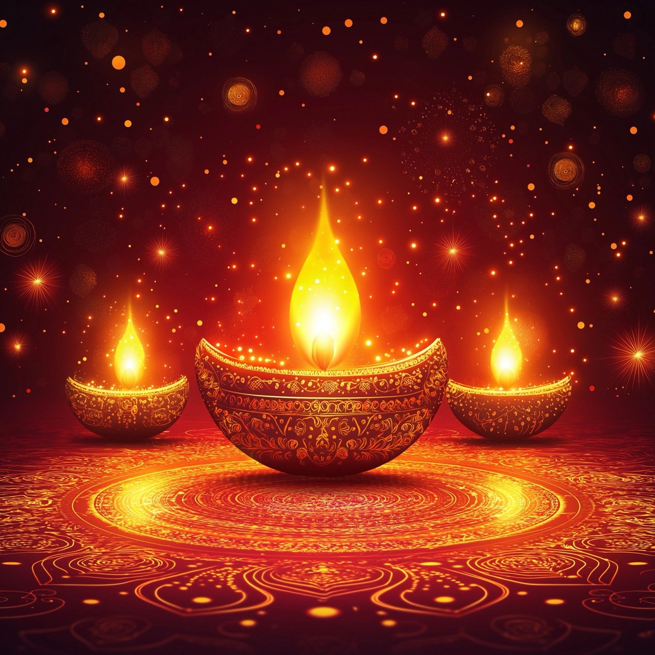 Festive Diwali Banner Design Featuring Glowing Elements, Ideal for Indian Festival Celebrations and Decorations