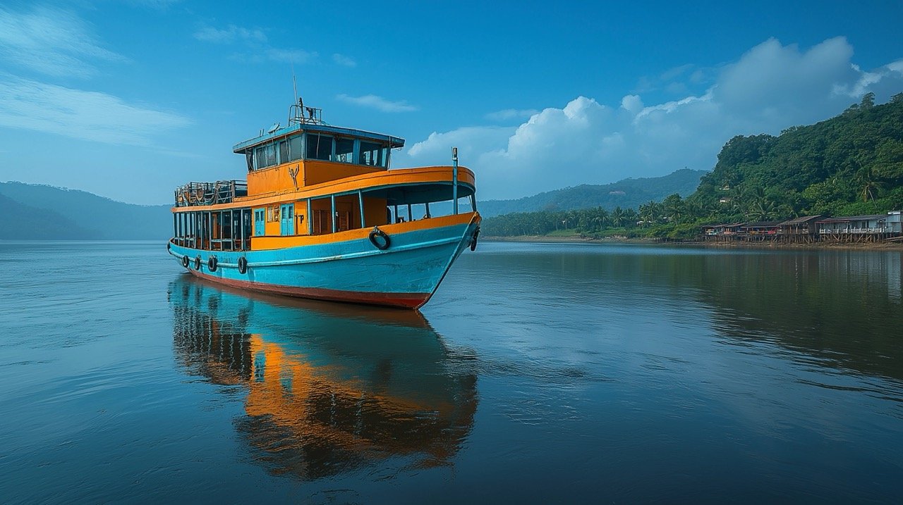 Kolkata’s River Hooghly and Vidyasagar Bridge with Boats – Environment and Architecture Stock Photo