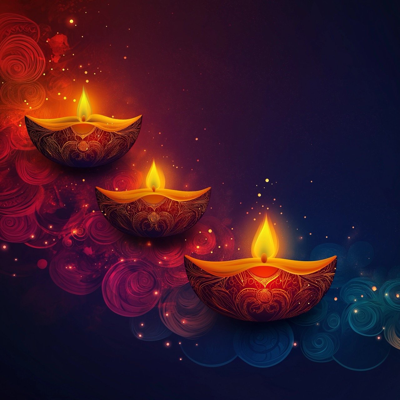 Modern Diwali Background Design, Blending AI Generative Technology with Tradition, Simplicity, and Beautiful Patterns