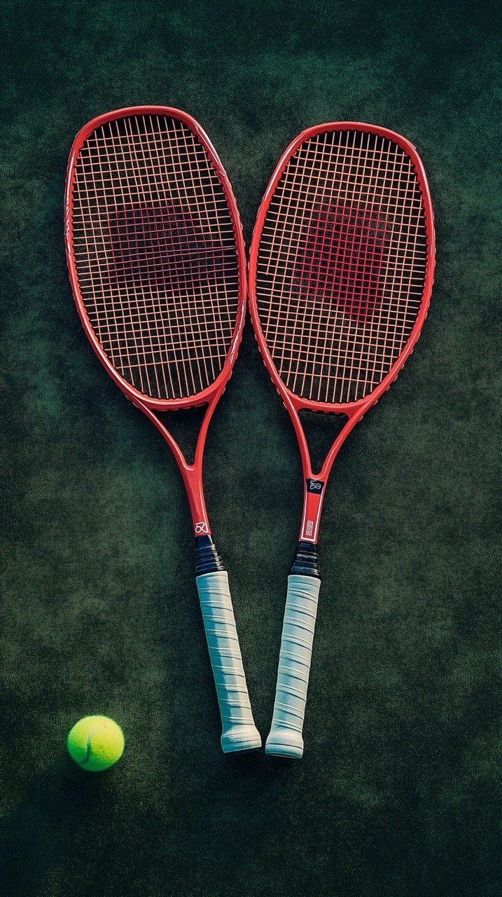 Night Lights Highlighting Pair of Red Badminton Rackets Sports Images, Tennis Rackets, Creative Commons Photos