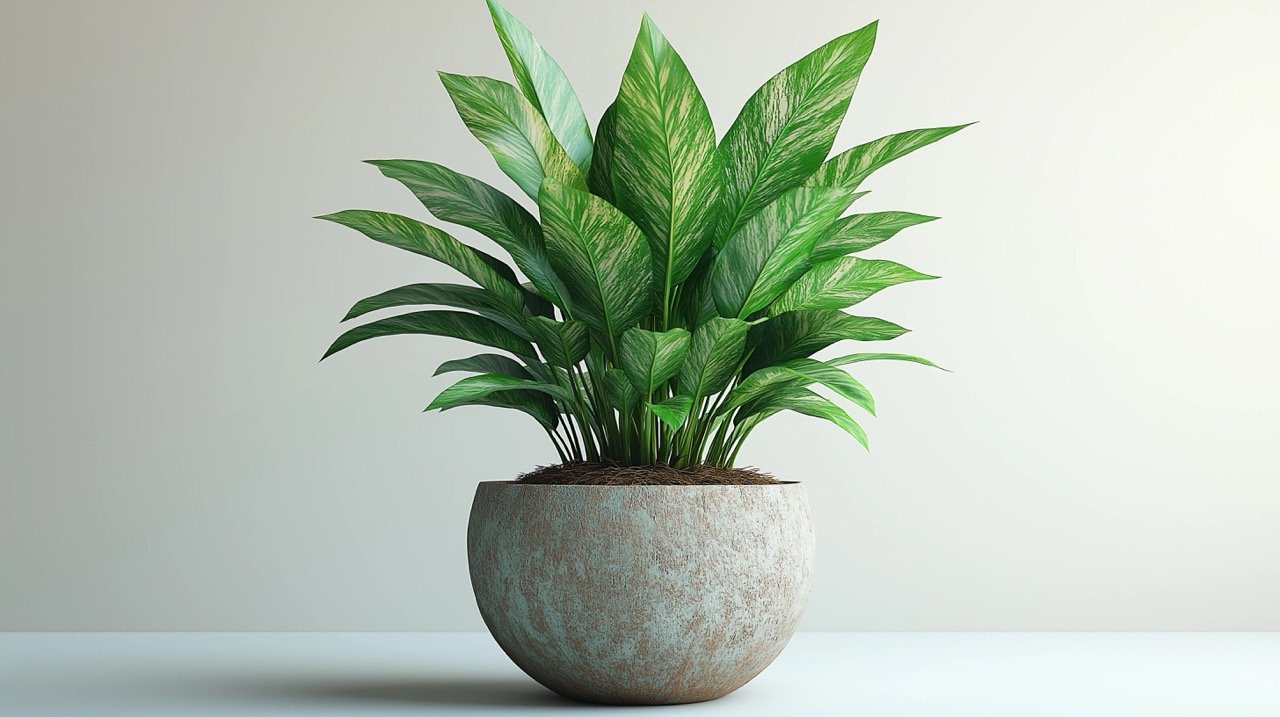 Potted Plant on White Background – Stunning Cut-Out Stock Photo for Creative Design Projects