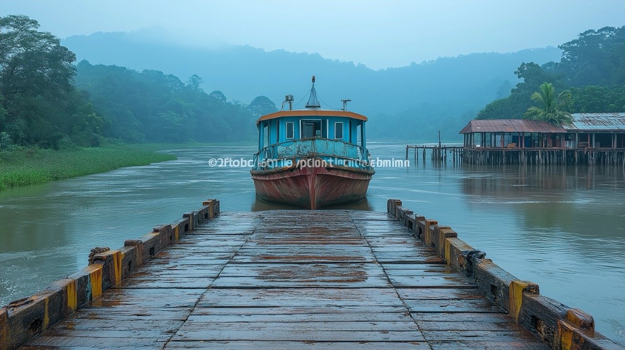 Scenic View of River Hooghly Flanked by Boats and Vidyasagar Bridge in Kolkata, India – Color Image