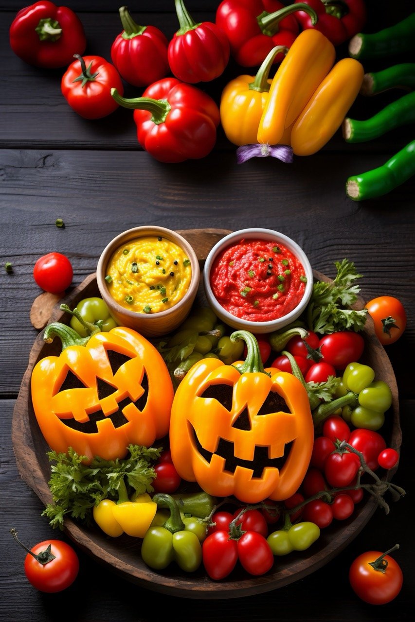 A nutritious Halloween snack featuring vegetables for a healthy treat