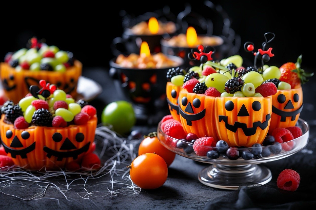 A snack with candy as a decorative element, perfect for Halloween