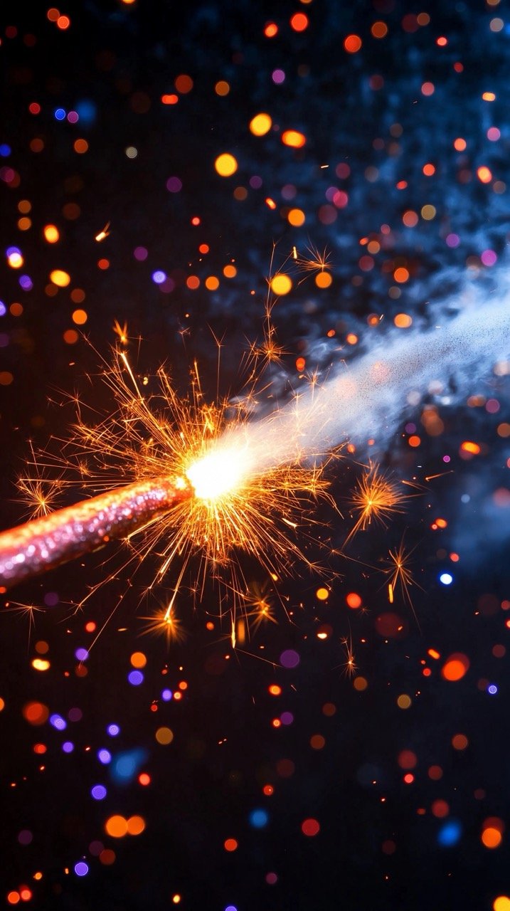 Bright Crackers and Fireworks Creating a Festive Atmosphere for Diwali and New Year Celebrations