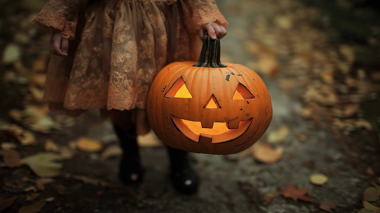 Youngsters in Costumes with Jack-o’-Lanterns – Adorable Halloween Pictures and HD Wallpapers for Children