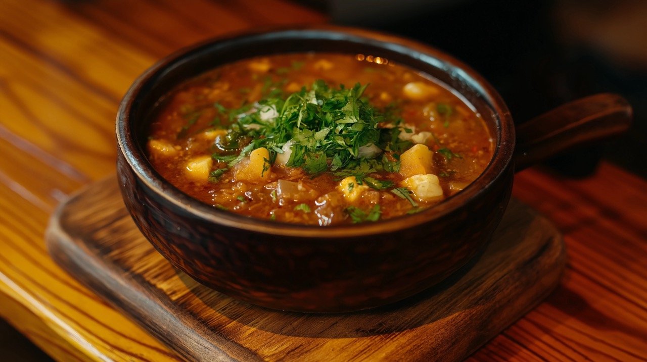 HD Image of Soup Bowl on Wooden Table Showcasing Fall Food and Seasonal Cooking Vibes